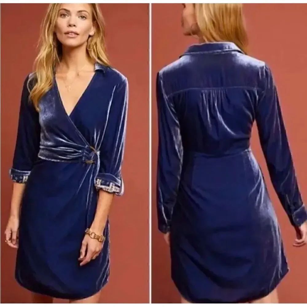 Maeve velvet wrap dress NWT